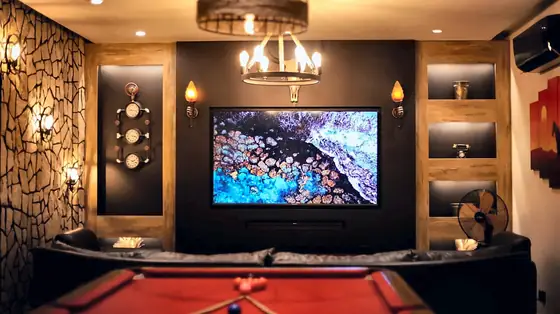 Photo 2 of Frontier Lodge: Bahria Town Apartment with Pool Table, Fireplace and Home Cinema